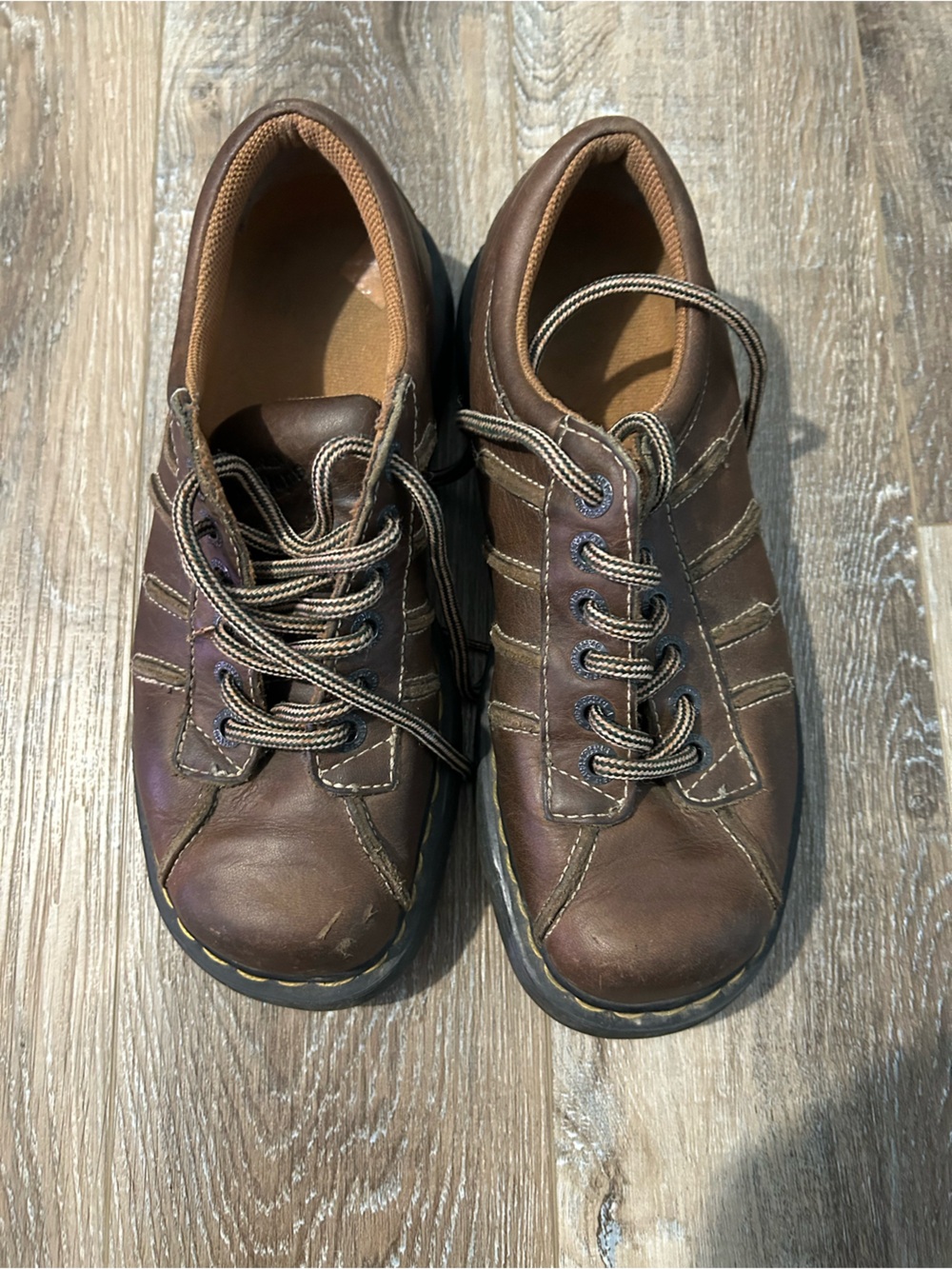 Dr. Martens Men's Brown Leather Lace-Up Casual Shoes